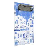 Oia Santorini Waterverf Townscape Painting Mini Klembord (Schuin)