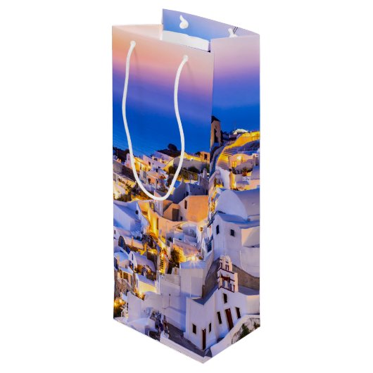 Oia Santorini Wijn Cadeautas (Achterkant Gekanteld)