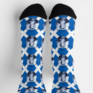 Oidhche Bhlas Burns Gaelic Blauw Kleur en Saltire Sokken