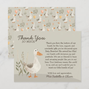 Oie aquarelle - Carte de remerciements Baby shower