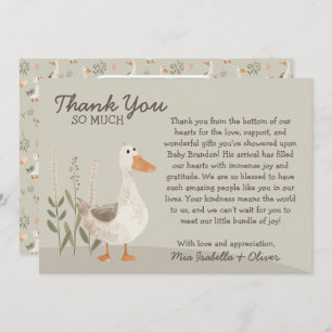 Oie aquarelle - Carte de remerciements Baby shower