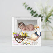 Oie avec le faire-part de naissance de photo (Debout devant)