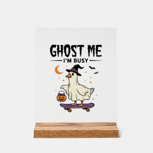 Oie d'Halloween Fantôme Je Suis Occupé Skateboard