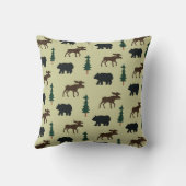 Oie et ours des bois Coussin rustique - Vert (Verso)