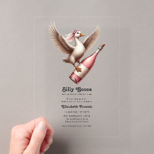 Oie Ridicule Se Déchaînant Invitation Drôle de Fêt