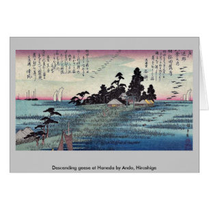 Oies descendantes chez Haneda par Ando, Hiroshige