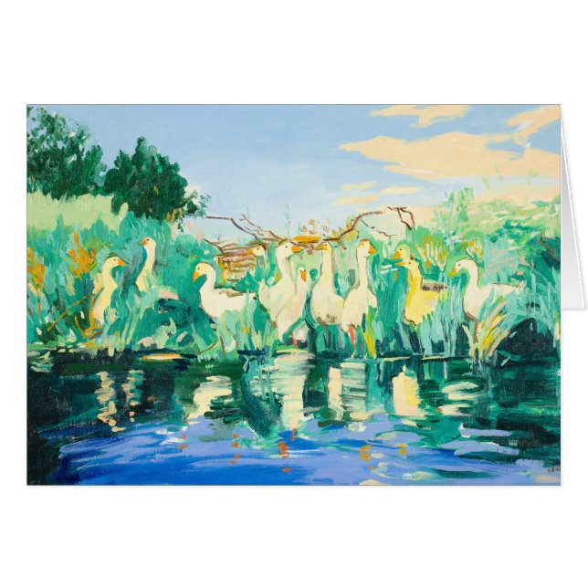 Oies et canards par la rivière personnalisable (Devant horizontal)