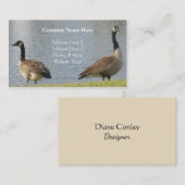 Oies par des cartes de visite d'étang (Devant / Derrière)