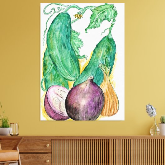 Oignons et cukes sur toile (Insitu(Salon))