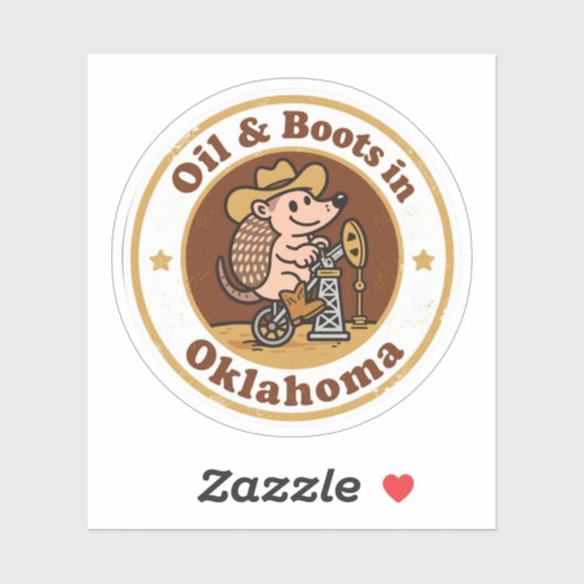 Oil & Boots_ Oklahoma  artwork Sticker (Vel)