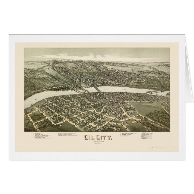Oil City, PA Panoramic Map - 1896 (Voorkant Horizontaal)