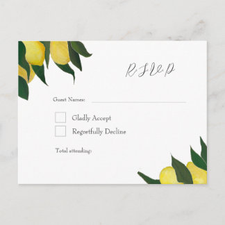Oil Painted Lemons R.S.V.P Postcard Uitnodiging Briefkaart