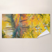 oil painting on canvas - autumn forestpaint,oil,ar (Serviette de bain)