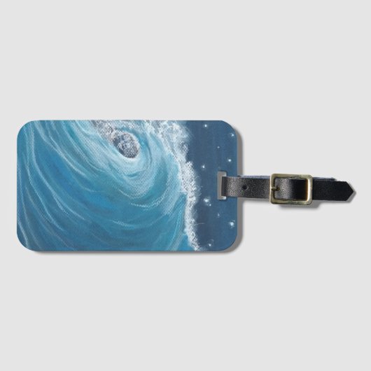 Oil pastel wave for phone case bagagelabel (Voorkant (horizontaal))