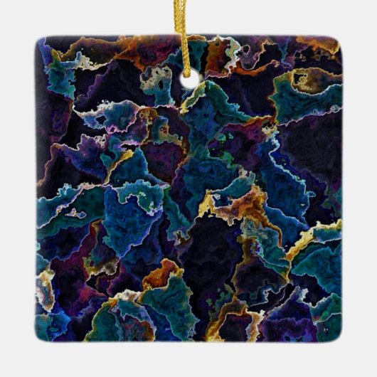 Oil Slick Ceramic Ornament (Voorkant)