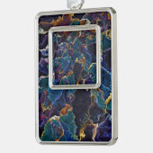 Oil Slick kerstversiering Verzilverd Kader Ornament (Links)