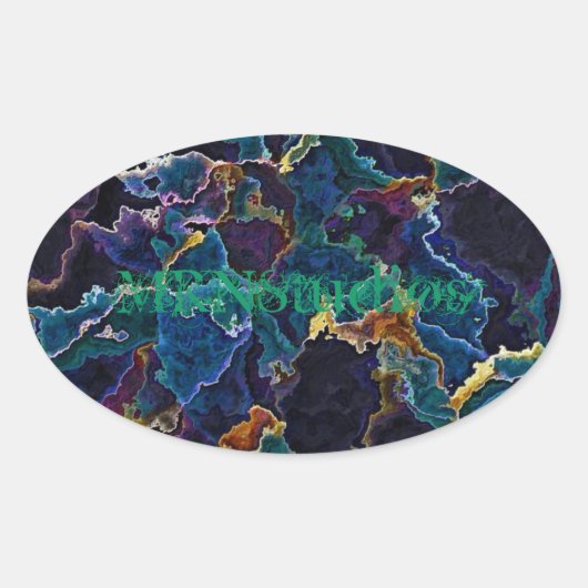 Oil Slick MRNSTUDIOS Ovale Sticker (Voorkant)