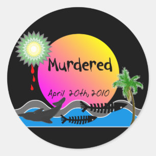 Oil Spill Disaster T-shirts en producten Ronde Sticker