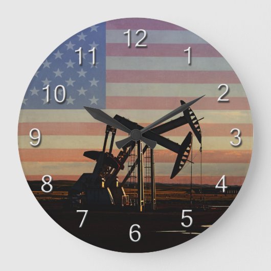 Oil Well and American Flag Grote Klok (Voorkant)