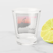 Oil Well Pump Jack Oklahoma Shape gepersonaliseerd Shot Glas (Achterkant)