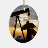 Oil Well Pump Jack Sunrise Keramisch Ornament (Rechts)