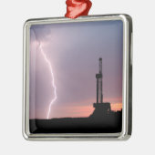 Oilfield Lightning Paarse Sunrise Metalen Ornament (Links)