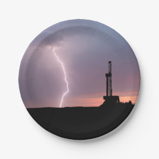 Oilfield Lightning Paarse Sunrise Papieren Bordje