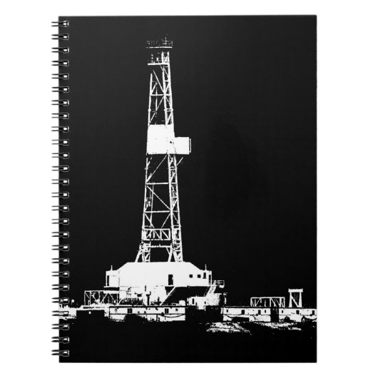 Oilfield Oil Drilling Silhouette Notitieboek (Voorkant)