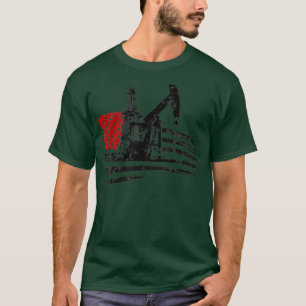 Oilfield Patriot US Flag Oil Drilling Rig T-shirt