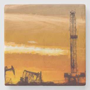 Oilfield Sunset Stenen Onderzetter