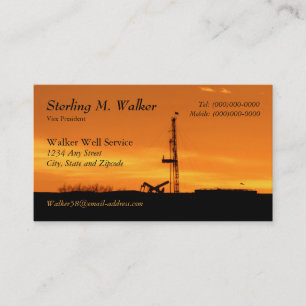 Oilfield Workover Service Rig Silhouette Visitekaartje