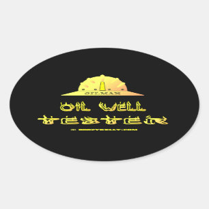Oilman, Tester, Olieveld, Olie, Gas, Hard Pet Ovale Sticker
