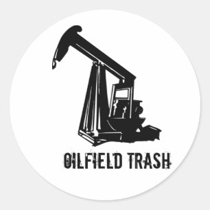 OILWELL5, afval van olievelden Ronde Sticker