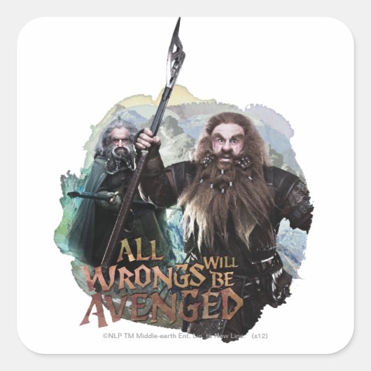 Oin en Gloin Vierkante Sticker (Voorkant)