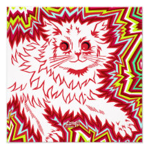 Oingo Boingo psychedelische kattenprint (variaties
