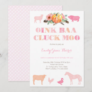 Oink Baa Cluck Moo, Boerderij Birthday Party for G Kaart