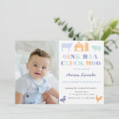 Oink Baa Cluck Moo Farmyard Animals Kaart (Staand voorkant)