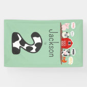 Oink Baa Moo 2e Verjaardag Boerderij Dier Kinderen Spandoek (Horizontaal)