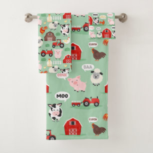 Oink Baa Moo Cock-a-doodle-do Boerderij Kinder Bad Handdoek