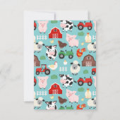 Oink Baa Moo Dank u Boerderij Dier Party Kinder Bedankkaart (Achterkant)