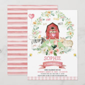 Oink Baa Moo Farm Animals Barnyard Birthday Kaart (Voorkant / Achterkant)