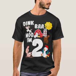 Oink Baa Moo Ik ben 2 landbouwhuisdieren Theme Bir T-shirt