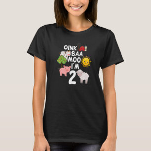 Oink Baa Moo Ik ben twee kinderen die op de dag va T-shirt