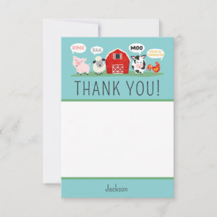 Oink Baa Moo Merci Ferme Animaux Fête Enfants