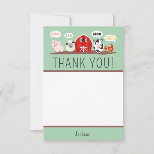 Oink Baa Moo Merci Ferme Animaux Fête Enfants (Devant)