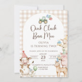 Oink Baa Moo Turning Two Birthday Invitation Edita (Devant)