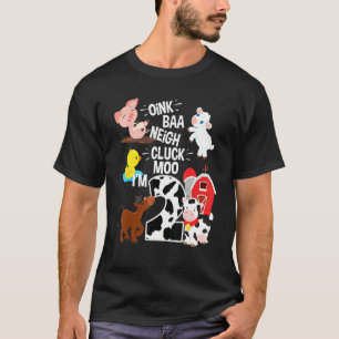 Oink Baa Neigh Cluck Moo Ik ben 2 jaar oud Boerder T-shirt