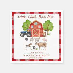 Oink Baa Quack Moo Cute Farm Animals Servet