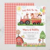 Oink Baa Quack Moo Farm Animals Birthday Kaart (Voorkant / Achterkant)