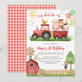 Oink Baa Quack Moo Farm Animals Birthday Kaart (Voorkant / Achterkant)